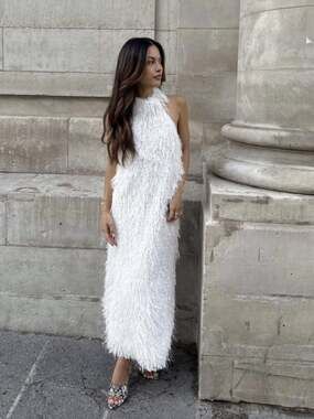 Zara ZW Collection Halter Dress NWT White Size Small